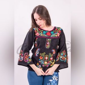Barbara Long Sleeve Black Blouse